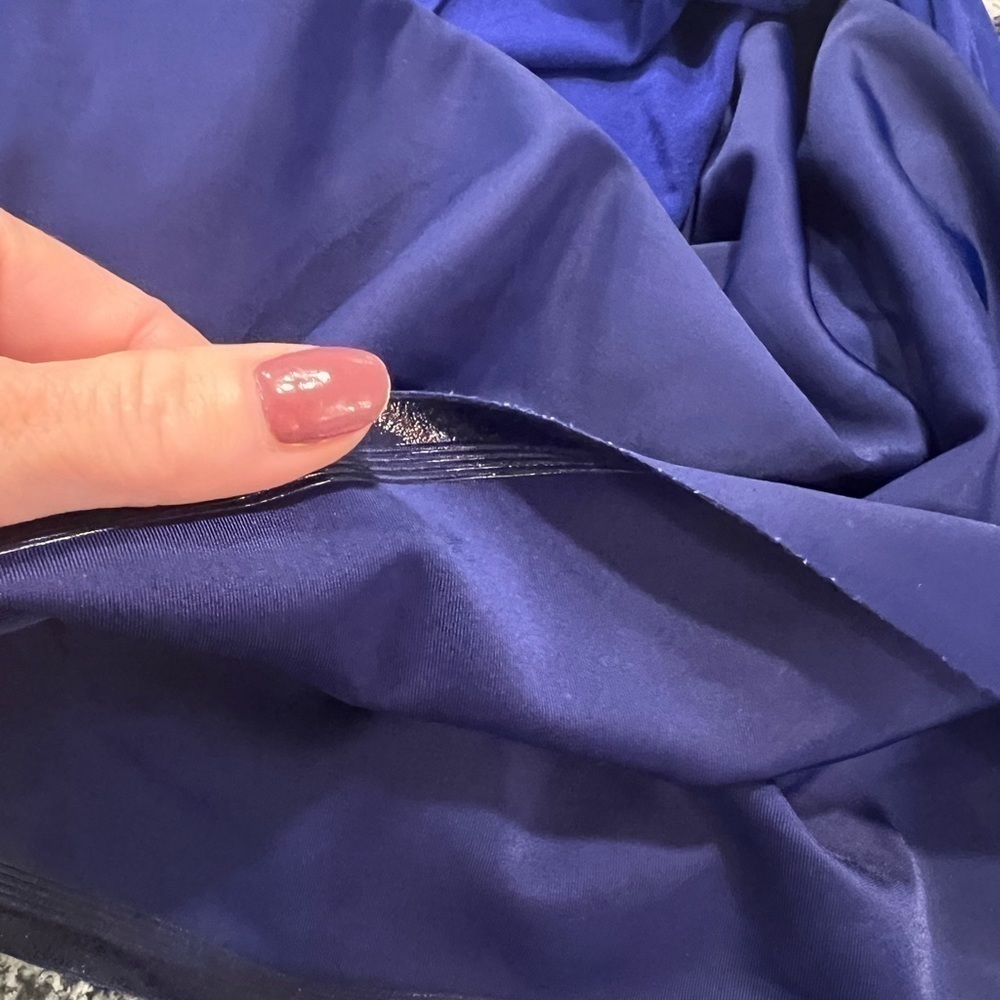 NUE BY SHANI Royal blue Surplice 3/4 sleeves midi dress with bodycon slip - Picture 7 of 15